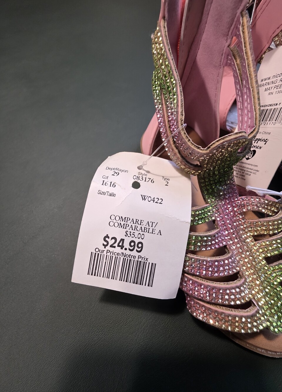 Girls' Multi-Color Rhinestone Gladiator Sandals - Picture 6 of 8